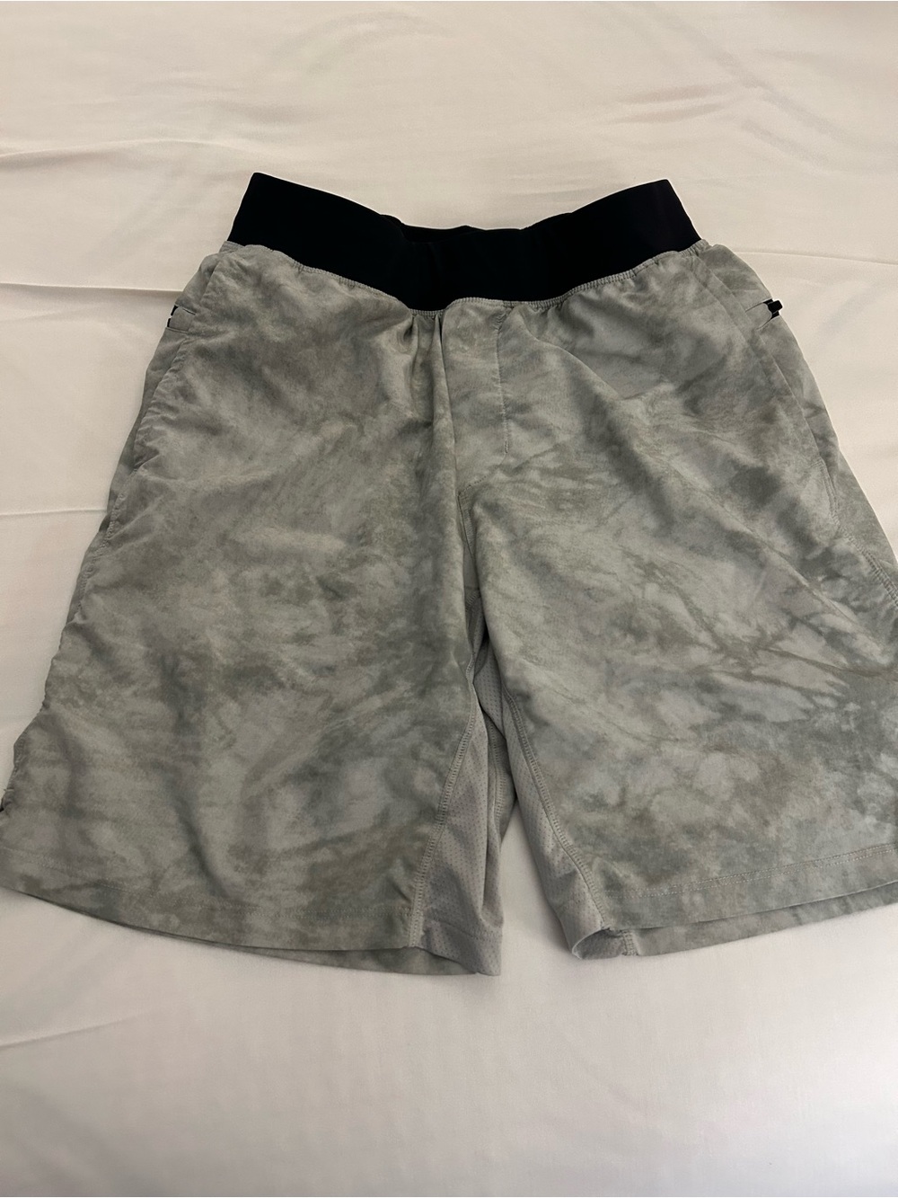 Fabletics Men's Green Athletic Shorts with Black Waistband “Fundamental Short”